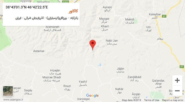 روستای کاکاور بر روی نقشه