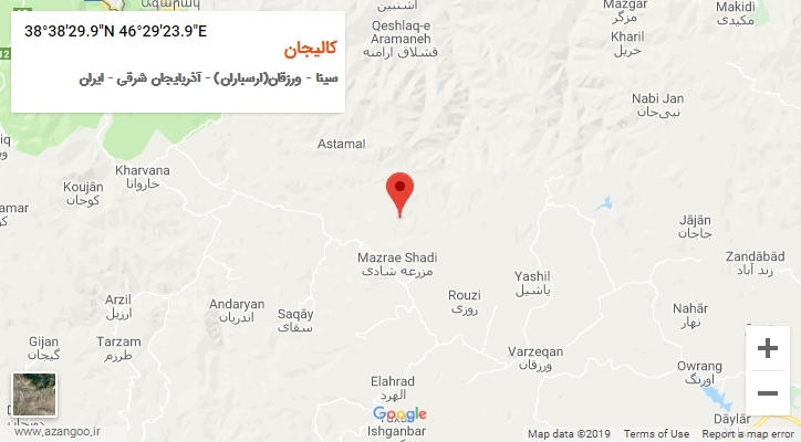 روستای کالیجان بر روی نقشه