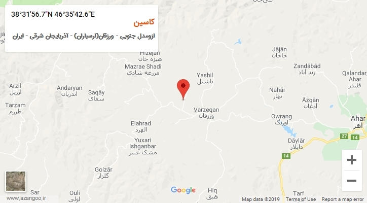 روستای کاسین بر روی نقشه