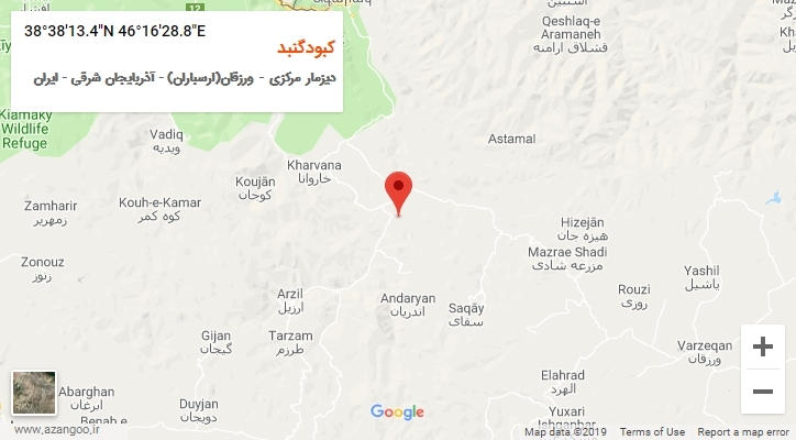 روستای کبودگنبد بر روی نقشه