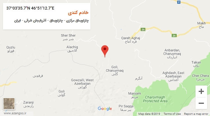 روستای خادم کندی بر روی نقشه