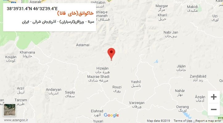 روستای خاکوانق(خای فانا) بر روی نقشه