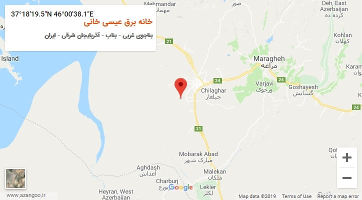 روستای خانه برق عیسی خانی بر روی نقشه