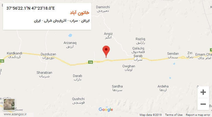 روستای خاتون آباد بر روی نقشه