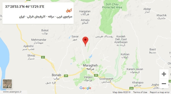 روستای کهق بر روی نقشه