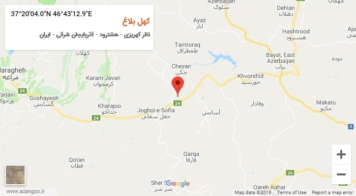 روستای کهل بلاغ بر روی نقشه