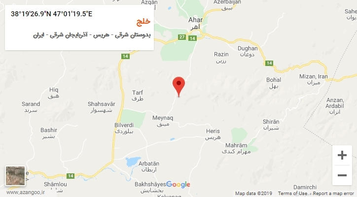 روستای خلج بر روی نقشه