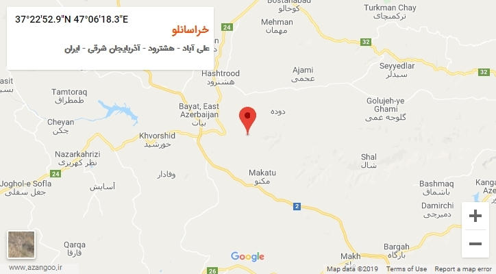 روستای خراسانلو بر روی نقشه