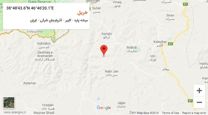روستای خریل بر روی نقشه