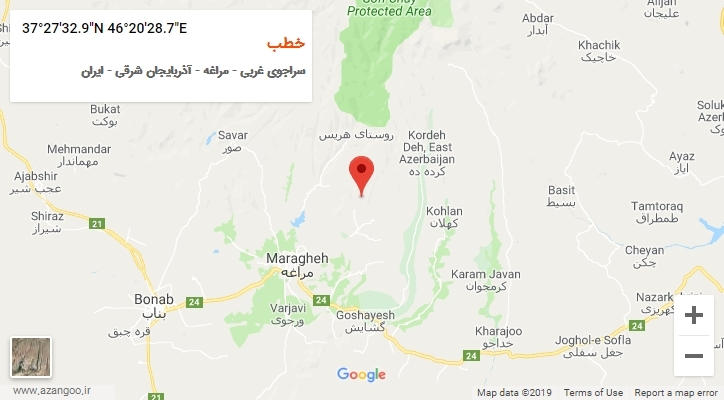 روستای خطب بر روی نقشه