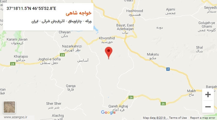 روستای خواجه شاهی بر روی نقشه