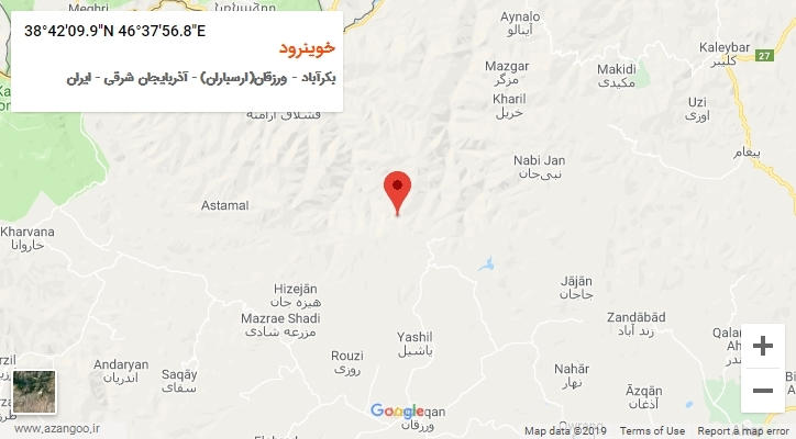 روستای خوینرود بر روی نقشه