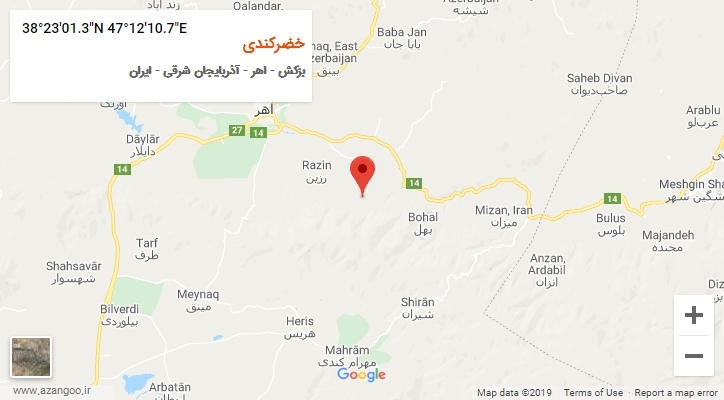 روستای خضرکندی بر روی نقشه