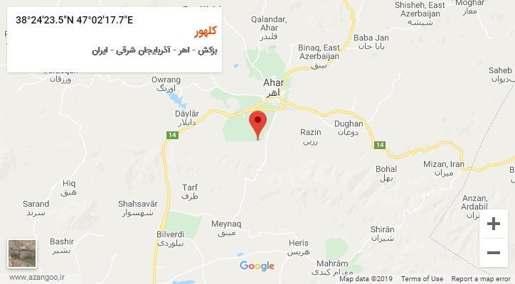 روستای کلهور بر روی نقشه