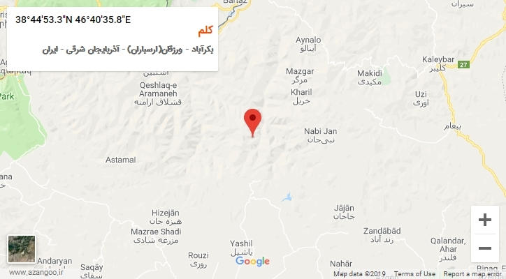 روستای کلم بر روی نقشه