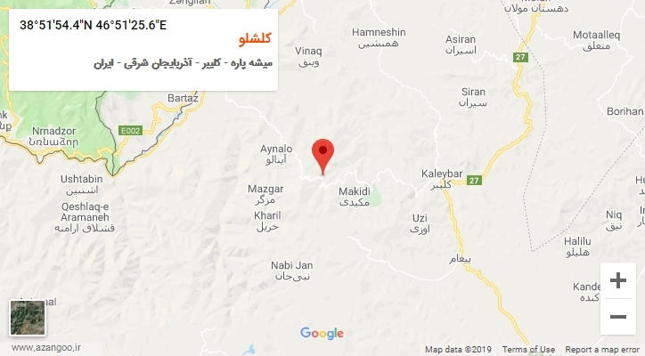 روستای کلشلو بر روی نقشه