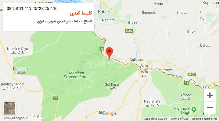 روستای کلیسا کندی بر روی نقشه