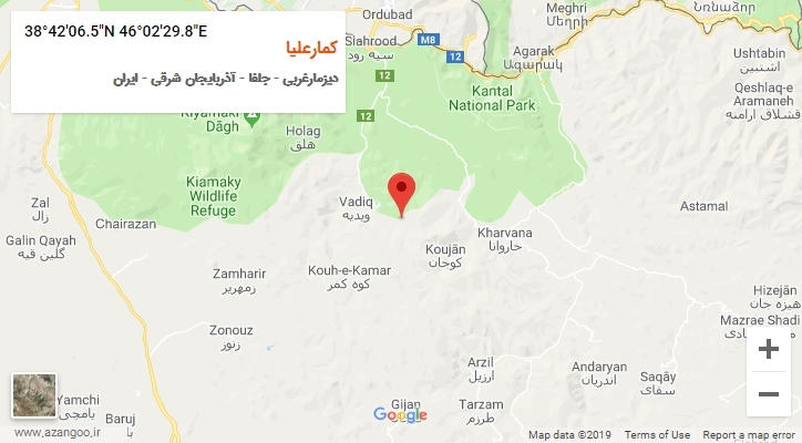 روستای کمارعلیا بر روی نقشه
