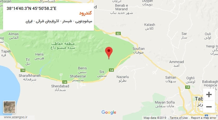 روستای کندرود بر روی نقشه