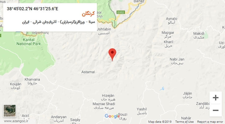 روستای کرنگان بر روی نقشه