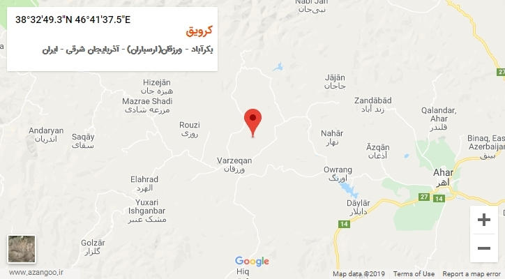 روستای کرویق بر روی نقشه