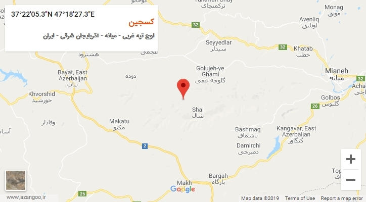 روستای کسجین بر روی نقشه