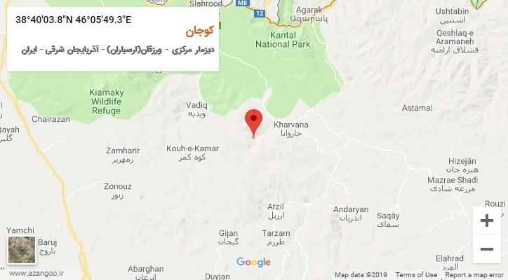 روستای کوجان بر روی نقشه