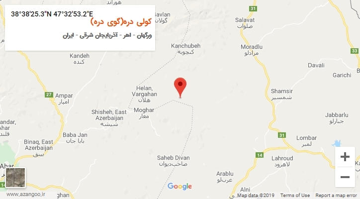روستای کولی دره(گوی دره) بر روی نقشه