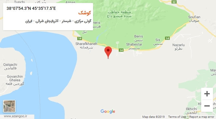 روستای کوشک بر روی نقشه