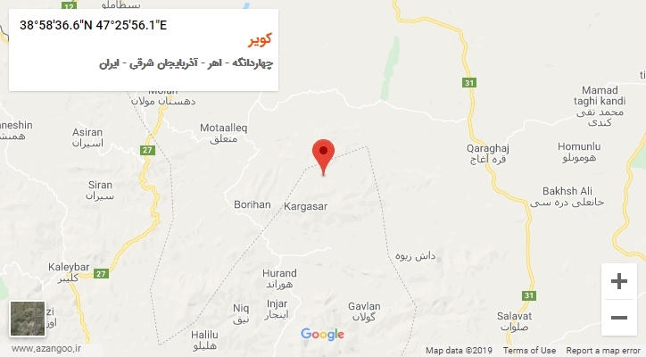 روستای کویر بر روی نقشه