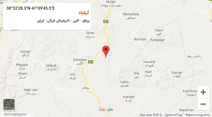 روستای کیقباد بر روی نقشه