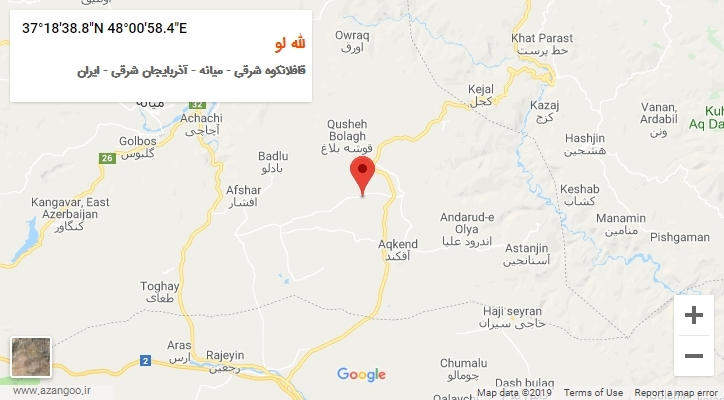 روستای لله لو بر روی نقشه