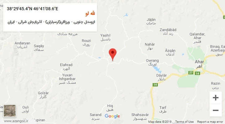 روستای لله لو بر روی نقشه