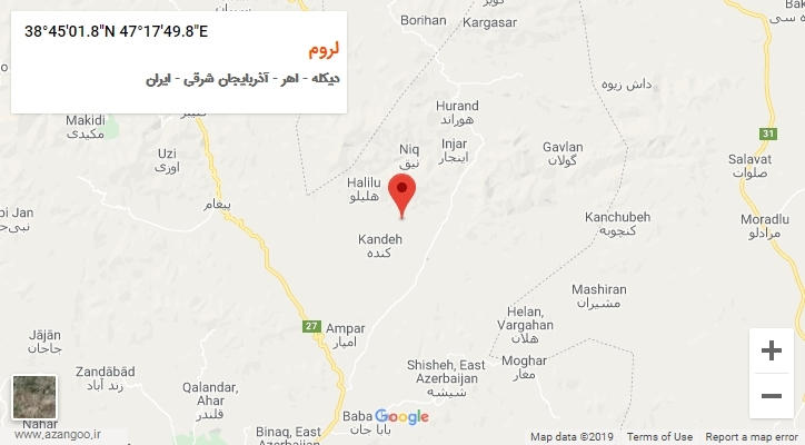 روستای لروم بر روی نقشه