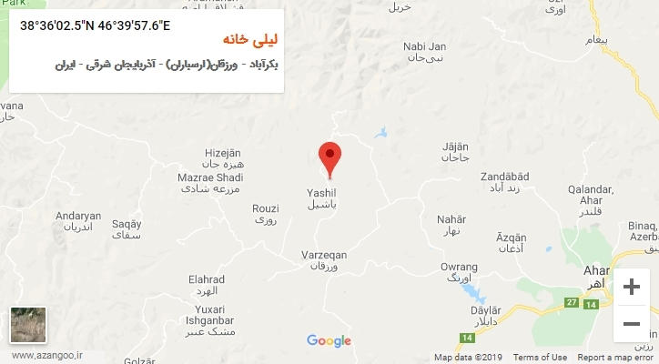روستای لیلی خانه بر روی نقشه