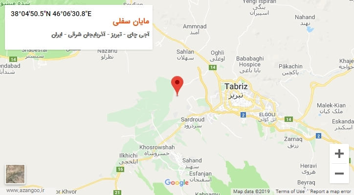 روستای مایان سفلی بر روی نقشه