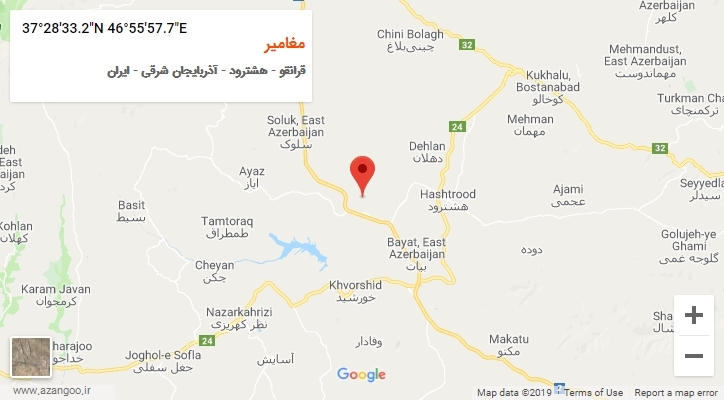 روستای مغامیر بر روی نقشه