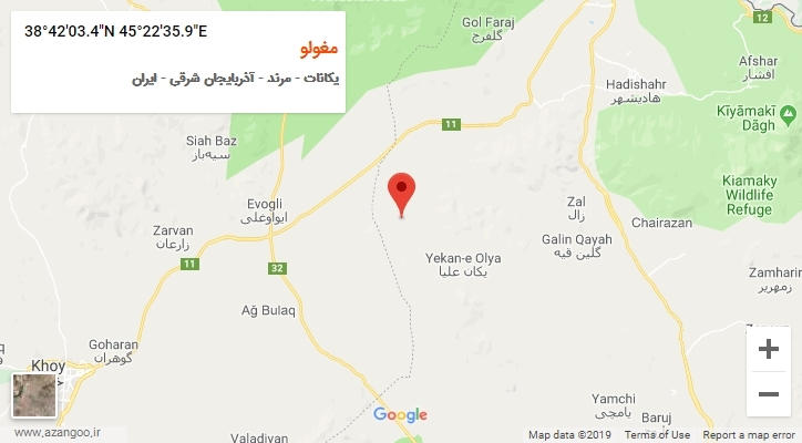 روستای مغولو بر روی نقشه