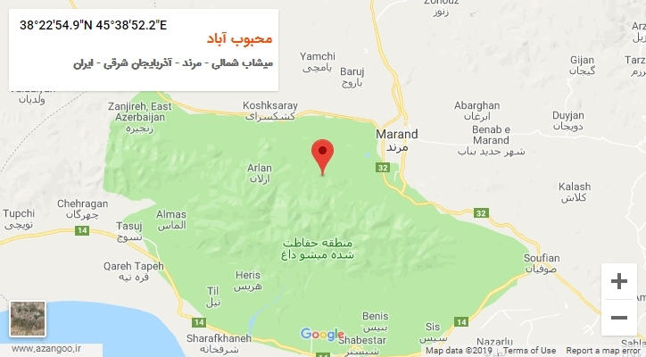 روستای محبوب آباد بر روی نقشه