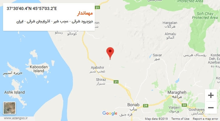 روستای مهماندار بر روی نقشه
