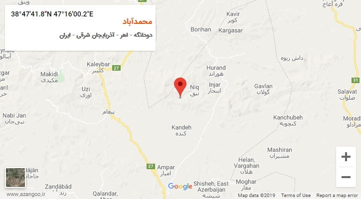 روستای محمدآباد بر روی نقشه