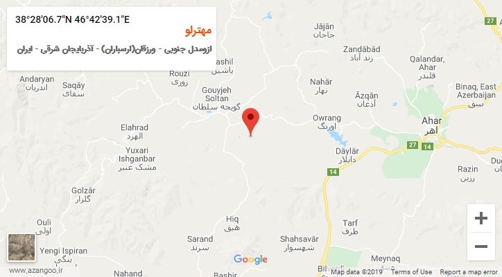 روستای مهترلو بر روی نقشه