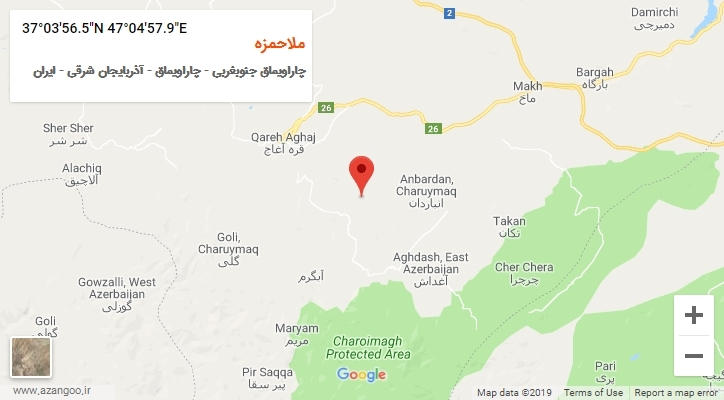 روستای ملاحمزه بر روی نقشه