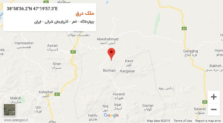 روستای ملک درق بر روی نقشه