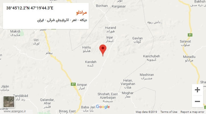 روستای مرادلو بر روی نقشه