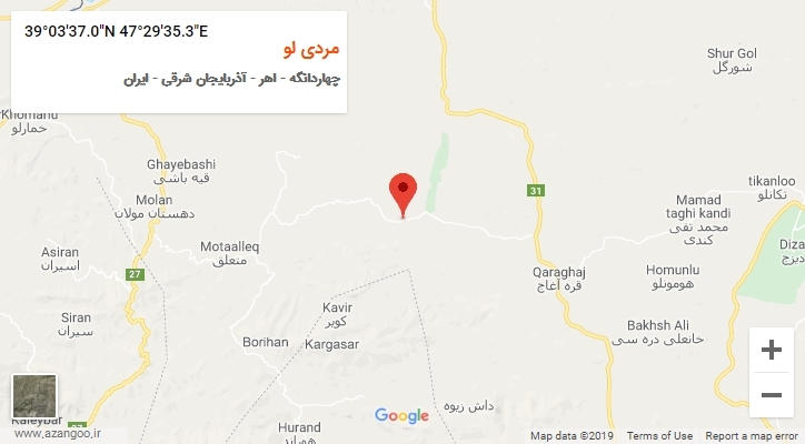 روستای مردی لو بر روی نقشه