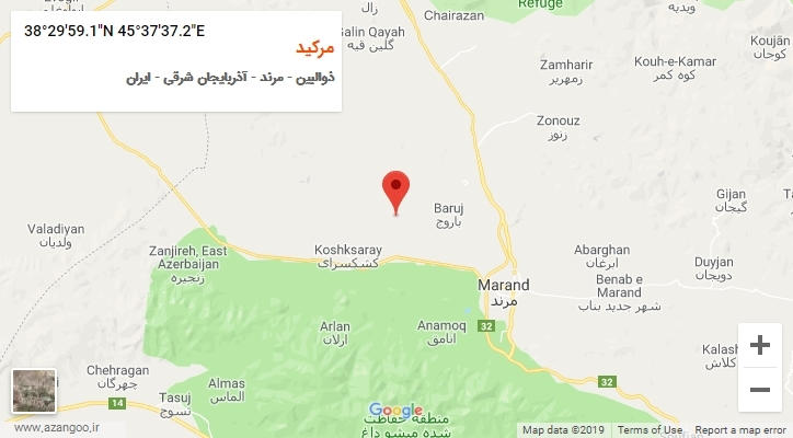 روستای مرکید بر روی نقشه
