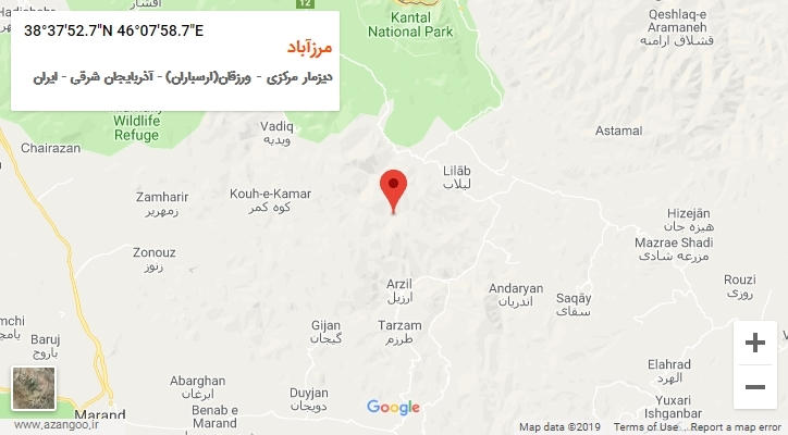 روستای مرزآباد بر روی نقشه