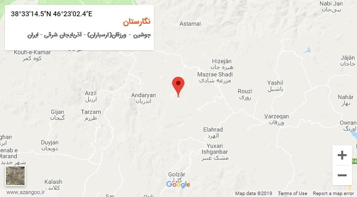 روستای نگارستان بر روی نقشه