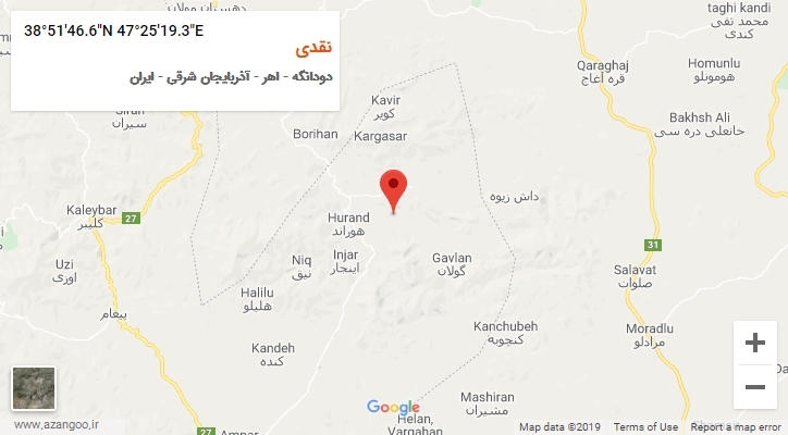 روستای نقدی بر روی نقشه